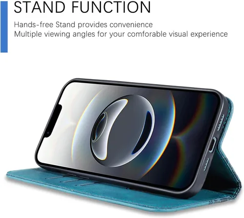 Miniatura 6 de Funda tipo cartera para iPhone 17e/16e de 6.1 pulgadas 2026/2025 - Funda de piel sintética con ranuras para tarjetero, funda magnética fuerte