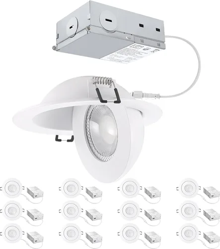 Miniatura 16 de POPANU Gimbal Luz LED Empotrada - 4 Pulgadas Negro 9W Rotación 360° Direccional Ajustable Eyeball Techo Inclinado Iluminación Empotrada 4 pulgadas