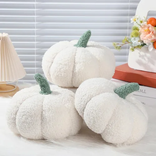 Miniatura 7 de Namalu 3 almohadas de calabaza de Acción de Gracias 3D, cojines suaves para sofá, decoración de calabaza rellena para otoño, invierno, sala