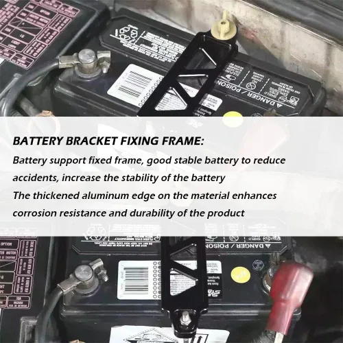 Miniatura 7 de Soporte de sujeción de batería, juegos de amarre de batería de aleación de aluminio premium que proporcionan un entorno de conducción seguro