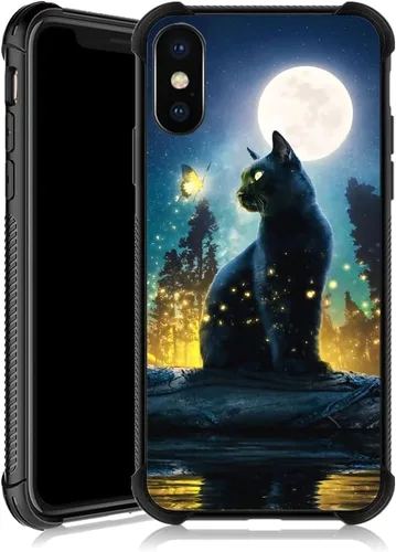 Miniatura 31 de Funda para iPhone Xs Max, diseños de girasol, estrella, cielo, cubierta trasera de cristal templado antiarañazos, esquinas reforzadas, carcasa