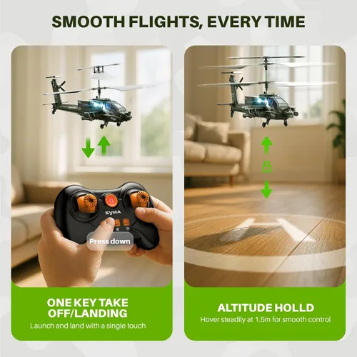 Miniatura 4 de SYMA Helicópteros RC, S51H, helicóptero de control remoto de 2.4 GHz, juguetes militares del ejército para niños y niñas con retención de altitud