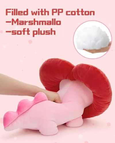 Miniatura 9 de MaoGoLan Peluche de ajolote de San Valentín con capucha en forma de corazón, almohada de peluche de salamandra blanda y suave, regalo de peluche