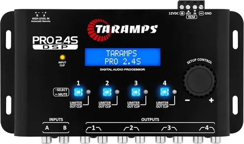 Taramp's Pro 2.4S DSP Crossover procesador de señal digital completo y ecualizador con secuenciador de 15 bandas de ecualización gráfica 12 EQ