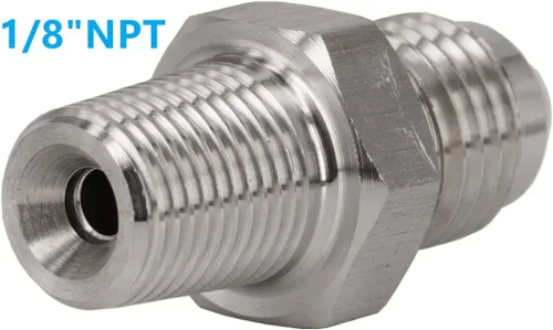 Miniatura 4 de 4AN AN4 macho acampanado a 1/8 NPT macho adaptador de unión conector de manguera de freno de acero inoxidable, adaptador de acoplamiento de freno