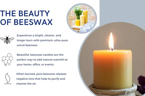 Miniatura 6 de The Beeswax Co - Velas de cera de abejas, aroma a miel natural, para el hogar, larga duración y ecológica, mecha de algodón, quema lenta, cera