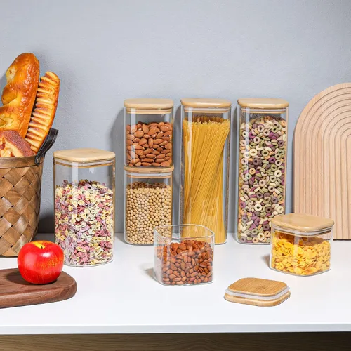 Miniatura 8 de ComSaf Recipientes de almacenamiento de vidrio para pasta de espaguetis con tapa (71 onzas), tarro de almacenamiento de alimentos hermético