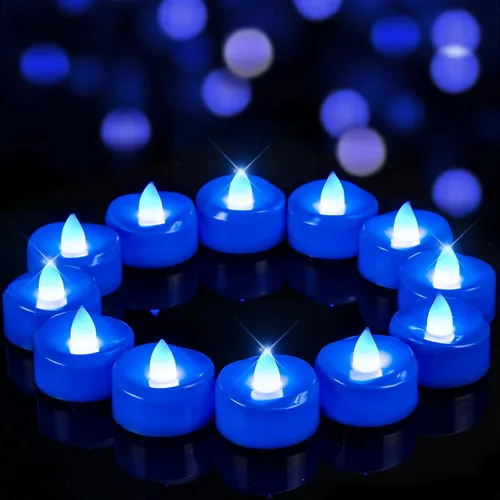 Miniatura 20 de merrynights - Velas LED sin llama, paquete de 12 velas pequeñas a pilas, velas para decoración de fiestas, hogar, bodas y otoño, 1.5 x 1.25 pulgadas