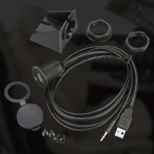 Miniatura 9 de Cable USB 3.0 y 0.138 in para montaje en coche, 3 pies