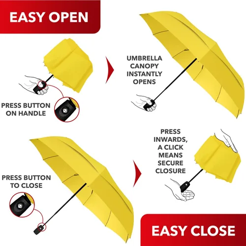 Miniatura 88 de REPEL Windproof Travel Umbrella - Compact & Withstands Winds up to 85MPH , Strongest Premium Auto Folding Umbrella for Rain and Sun - Durable, Light