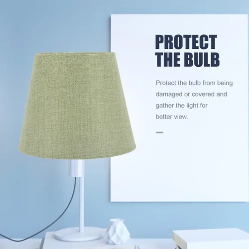 Miniatura 5 de DOITOOL Pantalla de lámpara de estilo nórdico, cubierta de lámpara de mesa E14, pantalla de tela decorativa para decoración del hogar, oficina