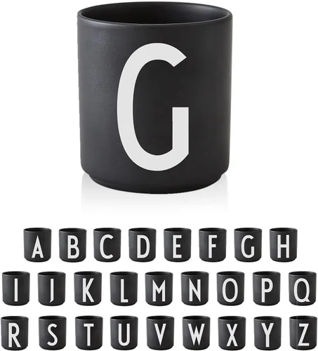 Miniatura 14 de Design Letters Taza de café con inicial A-Z Taza de café de Navidad con monograma para hombres, mujeres, tazas de porcelana de 11 onzas, taza