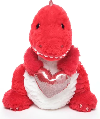 Miniatura 7 de Bearington Dinomite Dinosaur - Animal de peluche para el día de San Valentín, triceratops rojo de 11 pulgadas, regalo de dinosaurio de San Valentín