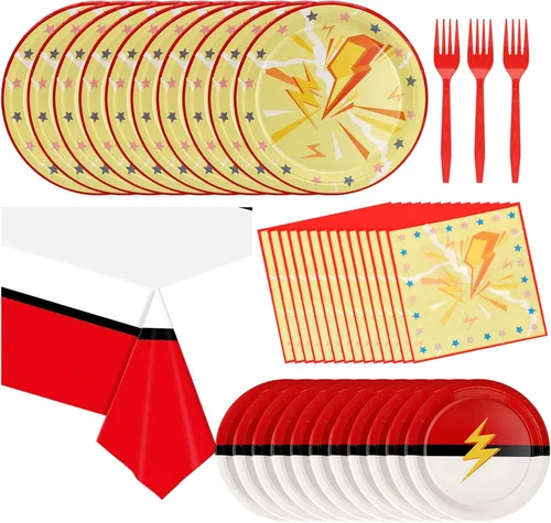 Miniatura 12 de Juego de vajilla para fiesta de cumpleaños para niñas, platos de papel y servilletas de cumpleaños, suministros de fiesta, decoración de fiesta