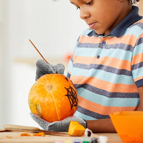 Miniatura 7 de Guantes Evridwear resistentes al corte para niños de 10 a 13 años, guantes de corte con protección de grado alimenticio nivel 5 para cocinar, Gris