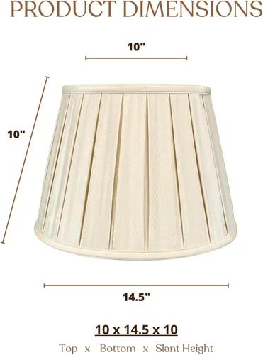 Miniatura 3 de Royal Designs, Inc. Empire English Pleat Lamp Shade, BSO-724-14BG, 10 x 14.5 x 10, Beige