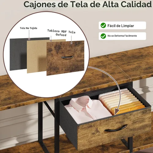 Miniatura 5 de GYIIYUO Soporte de TV LED con toma de corriente y cajón de tela para TV de 55, 50, 45 pulgadas, centro de entretenimiento y consola de TV industrial