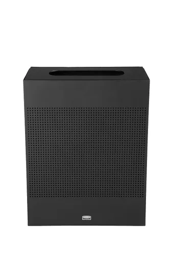 Miniatura 5 de Rubbermaid Commercial Products Silhouette Cubo de basura cuadrado con tapa abierta, 16 galones, plateado metálico, interior para oficinas/vestíbulos