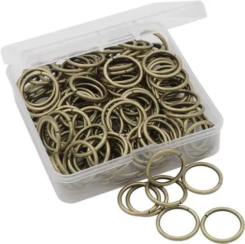 Miniatura 12 de 100 anillos de salto abiertos de 0.71 pulgadas, conectores de joyería de bronce para hallazgos de joyería, suministros de fabricación, pulseras