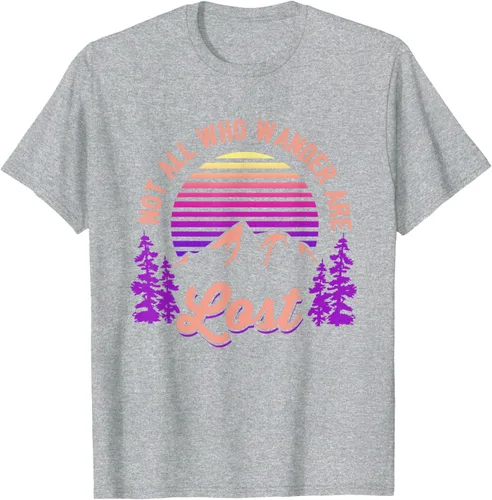 Miniatura 36 de Not All Who Wander Are Lost Vintage Mountains - Camiseta de senderismo, Negro, S