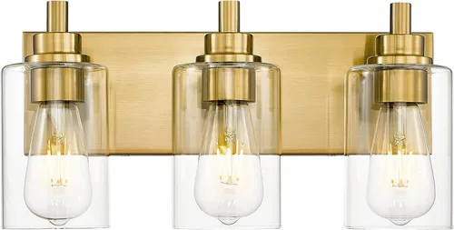 Miniatura 13 de Lámparas de baño, lámpara de tocador moderna de 4 luces con pantalla en forma de copa de vino de vidrio transparente, accesorios de iluminación Negro