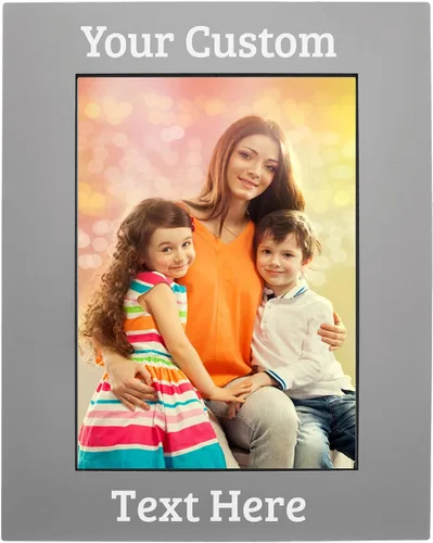 Marco gris de aluminio anodizado para colgar o colocar sobre mesa personalizado para añadir texto personalizado para añadir tu texto personalizado,