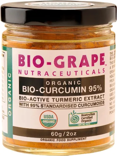 Extracto de curcumina de cúrcuma, 95% bio antioxidante, polvo de cúrcuma orgánica USDA, dosis de 2.12 oz de curcumina, suplementos para apoyo