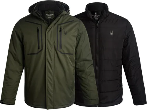 Miniatura 9 de Spyder Chaqueta de esquí para hombre, sistema 3 en 1, chaquetas de invierno impermeables para la nieve para hombre, chaqueta de snowboard