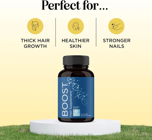 Miniatura 2 de Biotin 10000mcg y suplemento de colágeno – Suplemento para el crecimiento del cabello con palma enana americana para mujeres y hombres – Cola