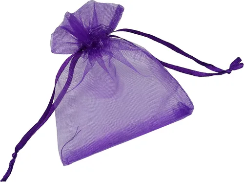 Miniatura 2 de 100 bolsas de organza transparente de 3 x 4 pulgadas, bolsas de regalo de dulces, muestras de exhibición, bolsas con cordón (morado)