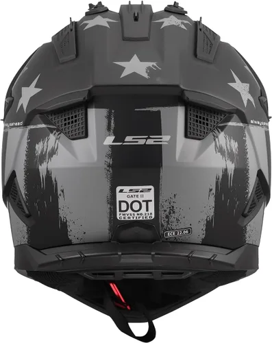 Miniatura 4 de LS2 Helmets Gate II - Casco integral para motocicleta MX Matte Battle Scar Tonal Gris/Negro