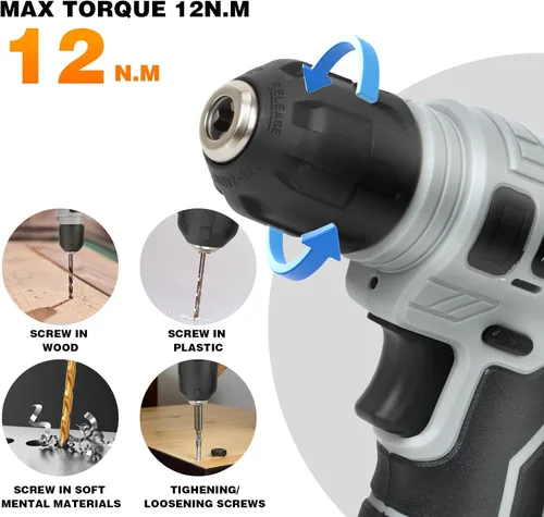 Miniatura 4 de SOARFLY Upgradd Juego de Herramientas de 180 Piezas - Caja de Herramientas con Taladro Inalámbrico de 8V, Juego de Taladro Manual para Hombres