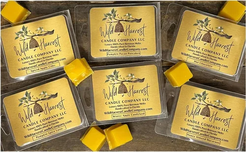 Miniatura 20 de Primera Respiración del Otoño Perfumado, 1 Paquete de Cera de Abejas Pura Derretida para Calentadores, Wild Harvest Candle Company, Tartas Cúbicas