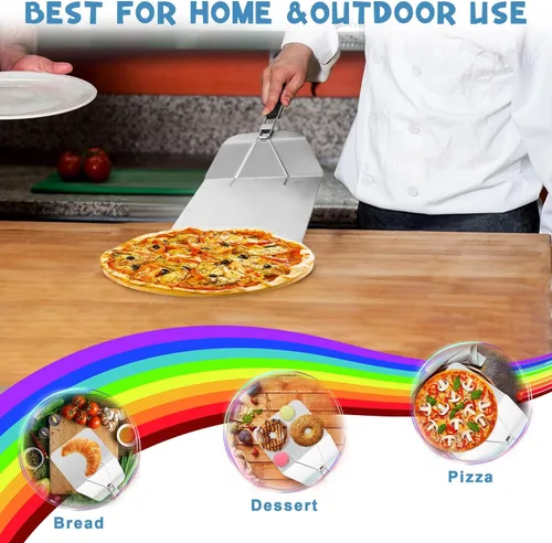 Miniatura 7 de Kit para hacer pizza, juego de sartén para pizza con cáscara de pizza de 12 pulgadas, sartén para pizza de 12 pulgadas, cortador de pizza de 11