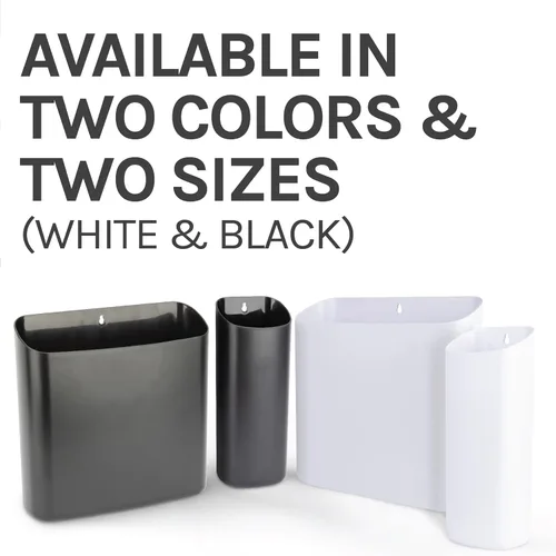 Miniatura 8 de JS Jackson Supplies Pequeño cubo de pelusa blanco con parte trasera magnética, cubo de basura de perfil delgado para lavandería y cocina, montaje