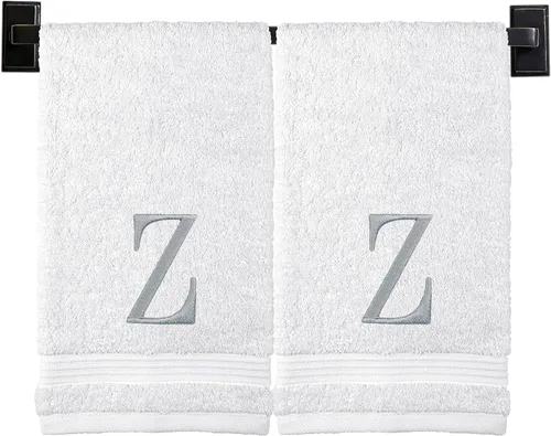 Miniatura 11 de Toallas de mano con monograma para baño Juego de 2 Toallas turcas genuinas Elige toalla e hilo A - Z Toallas con monograma con fuente