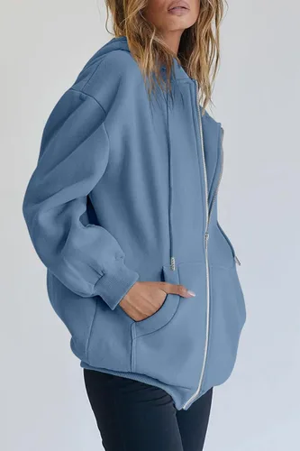 Miniatura 2 de AUTOMET Womens Zip Up Hoodies Long Sleeve Fall Oversized Sweatshirts Fleece Y2K Jacket with Pockets