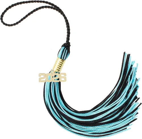 Miniatura 735 de Borla de graduación Aqua 2022, todos los colores escolares disponibles, fabricada en Estados Unidos