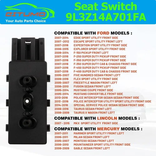 Miniatura 3 de Interruptor de asiento eléctrico de 6 vías 9L3Z14A701A para reemplazar el ajustador de asiento Mustang Edge Escape Expedition. Reemplaza OE PSW5