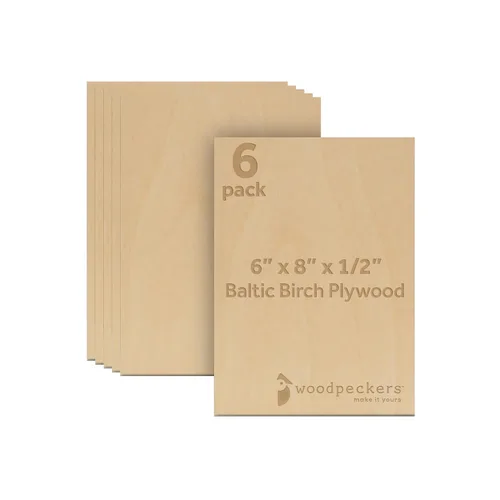 Miniatura 21 de Madera contrachapada de abedul báltico de 0.472 in, 1/2 x 5 x 7 pulgadas, caja de 2 madera artesanal de grado B/BB, más fuerte que las hojas