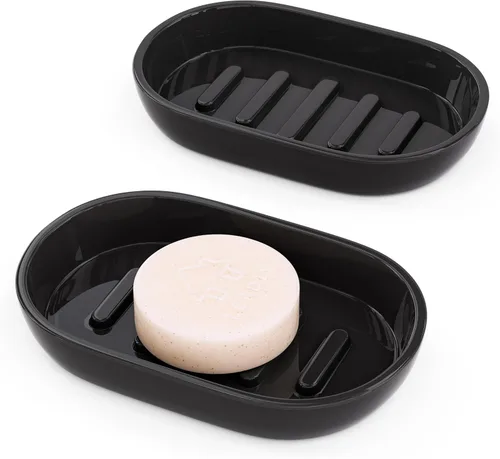 Miniatura 10 de Jaboneras para barra de jabón, soporte de jabón de baño blanco, soporte de jabonera de bambú para ducha de baño, jabonera de lavabo de baño, bandeja