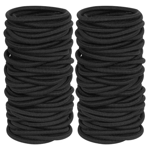 120 unidades de ligas para el cabello negro, elásticas, para cabello grueso y rizado, ideales para mujeres u hombres (4 mm)