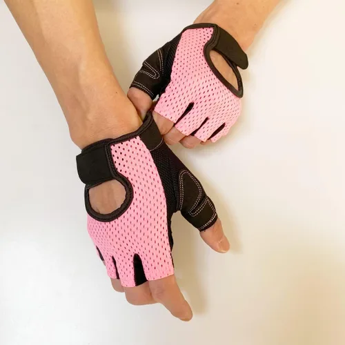 KEYDUACU Guantes de entrenamiento, levantamiento de pesas, guantes de ejercicio sin dedos, para hombres y mujeres, guantes de fitness Rosa