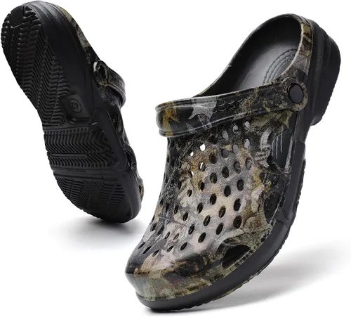 Miniatura 9 de Zuecos de verano antideslizantes para hombre, zapatos de jardín ligeros y suaves, zuecos para jardín, cocina, exteriores, playa, patio, piscina