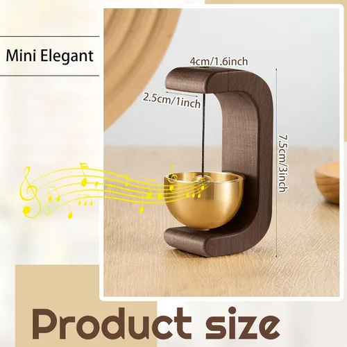 Miniatura 2 de Zonon 2 Piezas Campanillas de Viento Magnéticas de Madera Timbre Decoración Campana de Comerciantes para Apertura de Puerta Forma de C para Regalo