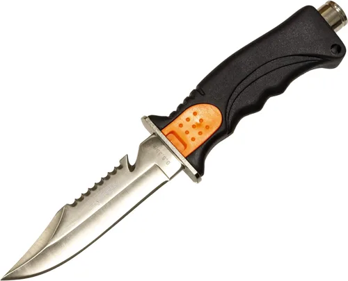 Miniatura 5 de Cressi Borg, cuchillo de hoja larga para buceo y pesca submarina - Punta puntiaguda y roma