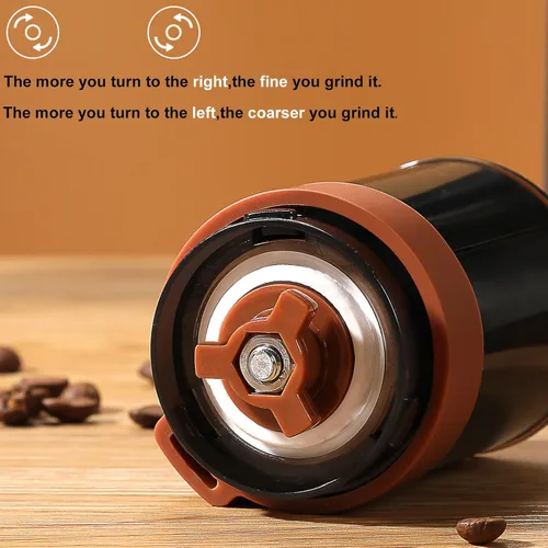Miniatura 5 de Molinillo de café manual con ajustes internos, molinillo de frijoles de manivela manual de 1.06 oz de capacidad, molinillo portátil de rebabas