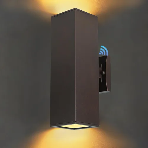 iYogaled Lámpara de pared al aire libre del atardecer al amanecer, lámpara de pared para patio, luces de porche de bronce aceitado para pared al