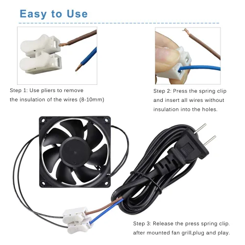 Miniatura 7 de GDSTIME EC AXIAL 8025, ventilador de magdalenas 110 V 115 V 120 V 220 V 240 V CA 3.150 in x 0.984 in pequeño ventilador de refrigeración sin