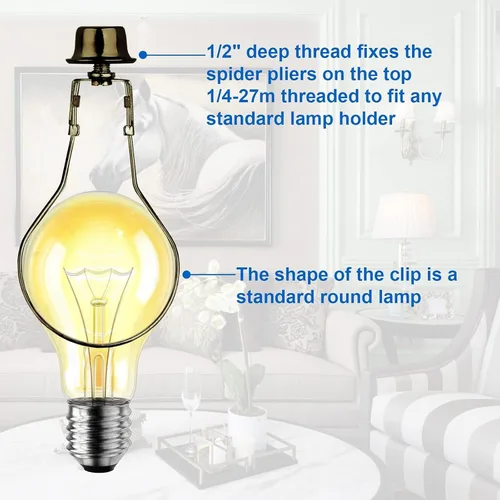 Miniatura 3 de WEAVERBIRD Lamp Shade Holder, Clip on Lampshade Adapter, Lamp Shade Light Bulb Clip Adapter, Spring Clip for Light Bulbs, Antique Brass